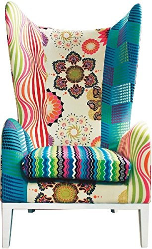 Casa Padrino Luxus Ohrensessel Mehrfarbig 82 x 81 x H. 134 cm - Designer Wohnzimmermöbel