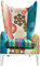 Casa Padrino Luxus Ohrensessel Mehrfarbig 82 x 81 x H. 134 cm - Designer Wohnzimmermöbel
