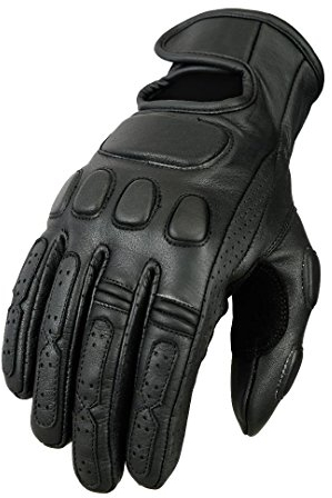 Bikers Gear Australia Premium Soft Fit Pelle Classic Roadster Guanti Moto Nero, Taglia L