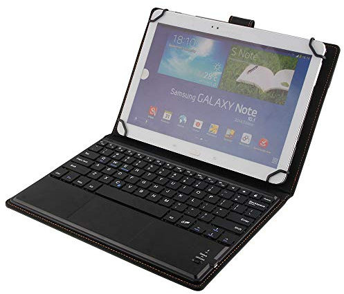 SCIMIN Funda universal para teclado de tablet de 10 pulgadas, funda de teclado para Asus Memo Pad Smart 10, funda de piel sintética con teclado Bluetooth (TOUCHPAD) para Asus Memo Pad Smart 10