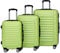 BEIBYE 2088 Zwillingsrollen Reisekoffer Koffer Trolleys Hartschale M-L-XL-Set (Green, Set)