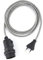 5m Plug-In Lampe GRAU-MELANGE, Textilkabel mit Lampenfassung aus Thermoplast (TEILGEWINDEMANTEL) mit Schalter und Eurostecker
