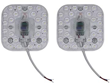 ZFQ 2er Pack LED Nachrüst Umrüst Modul mit Magnethalter, 12W, 6500K Kaltweiß, 110mm × 110mm, 1000 Lumen, AC 165-265V, anschlussfertig für Deckenleuchte Ringlampe Rundlampe Röhrenlampe, Nicht Dimmbar