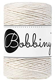 Bobbiny Oeko-Tex Premium Makramee Garn aus ökologischer Baumwolle 1,5 mm x 100 m (Natural)