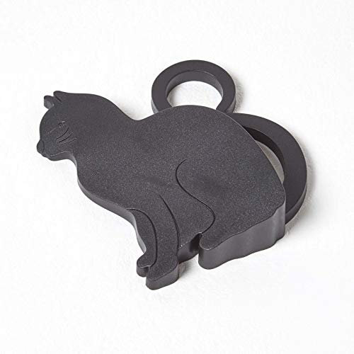 HOMESCAPES Cale-porte en plastique, butoir de porte en forme de chat noir