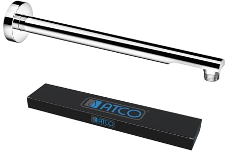 ATCO Wandarm Brausearm WA02 L: 300 mm Duscharm Wandhalterung für Regendusche Duschkopf Kopfdusche Deckenbrause Kopfbrause Bad Chrom