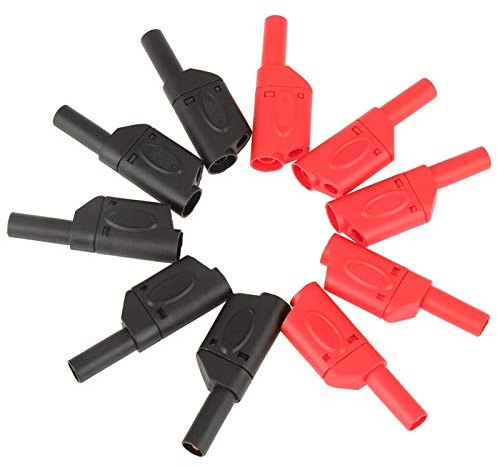 10 Stück 4 mm Bananenstecker,Sicherheitsvollisolierte Multimeter-Messleitungen Männliche Stapelbare Steckverbinder