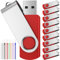 Pen Drive 64GB Memoria USB 10 Piezas Llaves USB 2.0 Portátil Pendrive 64 GB Económico Unidad USB Rojo Buena Kit Flash Drives con 10 Unidades Cuerdas para Documentos/Presentaciones/PPT by FEBNISCTE