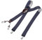 DonDon Hosenträger Herren extra stark Raute blau weiß 3,5 cm Hosenträger Herren breit mit brauem Leder in Y-Form lang - Starke Clips passend für Anzug Jeans Chinos Vintage Rockabilly Suspenders