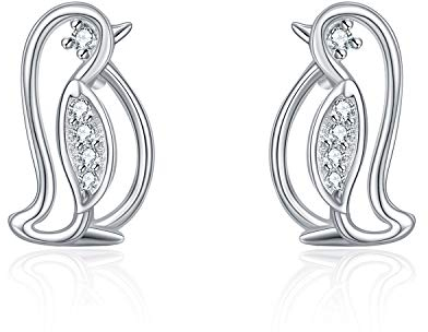 YAFEINI Pinguin Schmuckgeschenke Sterling Silber Pinguin Ohrstecker Pinguin Schmuck für Frauen, Mädchen Weihnachtsgeschenke