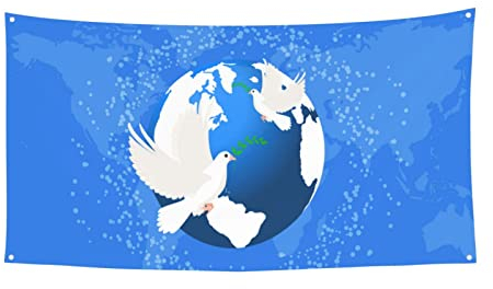 Hängedekoration Banner Friedenstaube 180x90 cm Banner Peace Fahne Frieden Fahne Banner Mottoparty Dekorationsbanner Peace Garten Banner Feiern Banner Banner für Party Deko Party Hintergrund Banner
