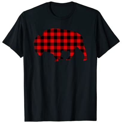 Bison Red Buffalo Plaid Yak Tier Passende Familie PJ Geschenk T-Shirt