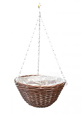 Dixiestore Blumentopf Hängend - Hängepflanzen Topf Hängender Blumentopf Hoch - Technoratan Blumenampel Halterung 32 x 32 x 14 cm - Hängetopf für Pflanzen - Blumentöpfe zum Aufhängen