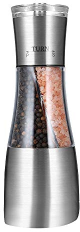 Vrttlkkfe Pepper and Salt Grinder 2 in 1, Shaker with Adjustable Coarseness by Ceramic, Kitchen Accessories