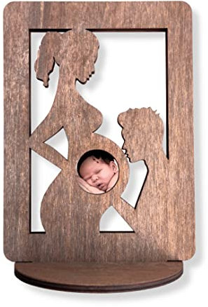 Cadre photo en bois pour futures mamans, pour échographie de la grossesse, pour maman enceinte, amour (Lisa)