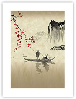 Poster ohne Rahmen Blume Kirschen Japan Deko 30x40cm Wandposter Art Prints Wandbilder Dekoration Wohnzimmer Schlafzimmer Küche Wanddeko Bild Wand Kunstdruck Modern Wall Art Decor - P2XPA30x40-5020
