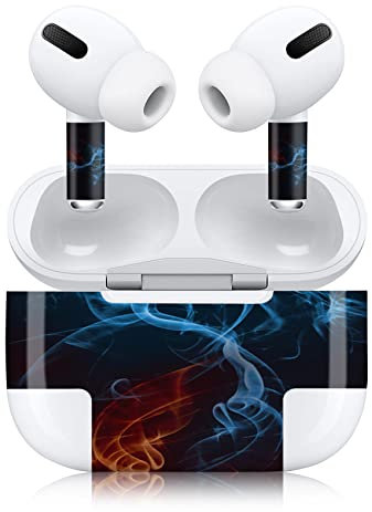 Finest Folia Aufkleber Set kompatibel mit Apple AirPod Pro kabellose Bluetooth Kopfhörer und Ladecase Vinyl Folie Skin Design Cover passgenau R190 (Pro, 08 Feuer)