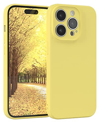 EAZY CASE - Silikonhülle für iPhone 14 Pro Hülle Silikon Case Gelb weich stoßfeste Handyhülle iPhone 14 Pro Schutzhülle mit Kameraschutz Dünn Premium Schutz Cover TPU Phone Bumper in Pastellgelb