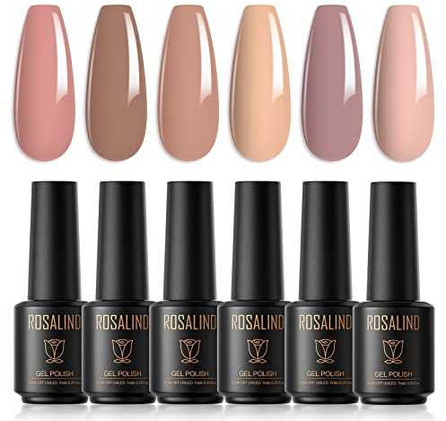 ROSALIND Gel Nagellack Set 6 Farben 7ml Gellack UV Set Gel Nail Polish für Nagel Lack Akt Maniküre Design