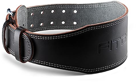 Fitgriff® Klassischer Gewichthebergürtel - 100% Leder - für Damen und Herren - Gürtel für Bodybuilding, Krafttraining, Gewichtheben - Classic Leather Weightlifting Belt (Black (4 inch), M)