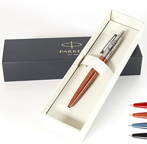 Personalisierter Parker Jotter Bond Street Kugelschreiber Stift + Geschenkbox | Schaffen Sie ein ganz einzigartiges Geschenk | Lasergravur - orange