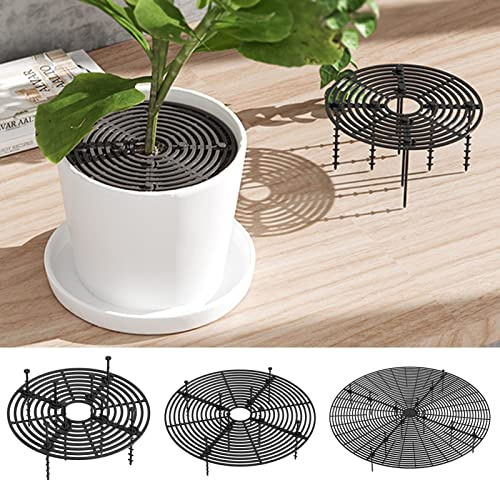 Lot de 3 Protections de Sol Pour Pot de Fleurs - Grille Protection Plante - Grilles pour Pot de Fleurs avec Piquets Profonds - Protection Contre les Chats, Enfants, Animaux Domestiques (52cm)