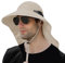 Sonnenhut Herren Damen mit Nackenklappe, UPF 50+ UV Schutz Safari Boonie Hut mit Breiter Krempe, Faltbar Fischerhut Gartenarbeit Strand Angelhut für Sommer Outdoor Aktivitäten