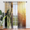 Hiseng 2 Pezzi Tende Voile Trasparente, Decorativi Sheer Tenda per Soggiorno Camera Cameretta Balcone Finestra e Interni, Semi Trasparente Tenda Leggera (140x244cm,New York)