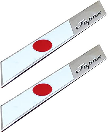 Danlai Japanische Flaggenauto -Aufkleber -abziehbilder 2pcs 3D Aluminium Körper Aufkleber Auto Motorrad Dekor Aufkleber Auto Styling Accessoires