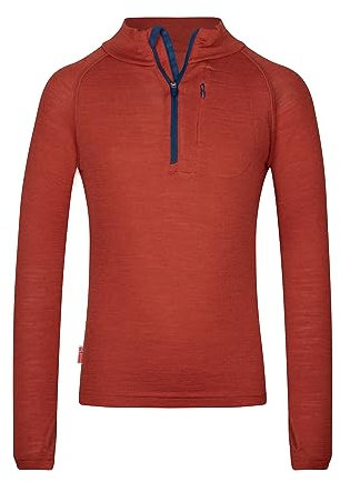 Trollkids Kids Lofoten Half Zip 128, red Clay/Mystic Blue