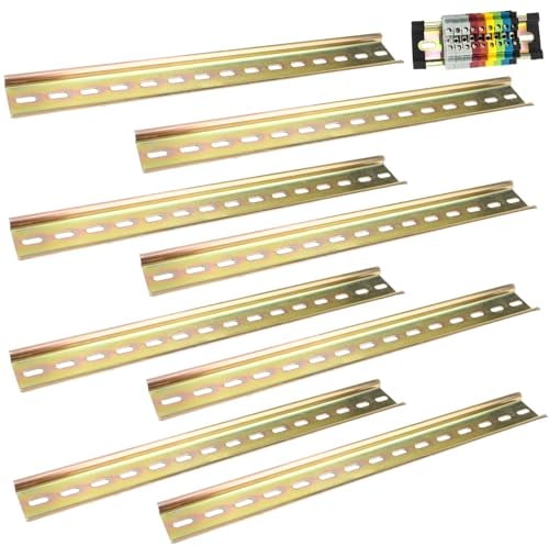 8 Pezzi Barra DIN di Montaggio Guida DIN, Barra Reggipensili Acciaio 3.5cm di Larghezza, 29.5cm di Lunghezza, 7.5mm di Altezza per Armadi di Distribuzione, Installazione di Quadri Elettrici