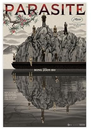 NEDOES Parasiten-Film-Poster, Leinwand, Poster, Wandkunst, Dekordruck, Bild, Gemälde für Wohnzimmer, Schlafzimmer, Dekoration, ungerahmt, 20 x 30 cm