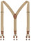 Ausukler Knöpfe Hosenträger für Herren Extra Stark 3,5cm Breit mit 6 Knöpfen und 3 Clips Verstellbar Einheitsgröße (Beige)