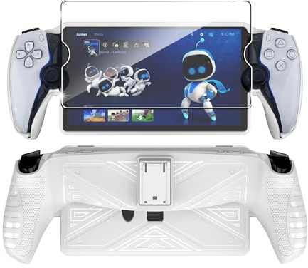 FDHYFGDY Étui pour Sony Playstation Portal/PS Portal/PS5 avec 1 film de protection d'écran avec support, coque de protection anti-chocs et anti-rayures (blanc)