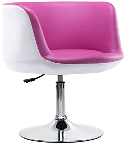 QTQHOME Moderner Friseurstuhl mit Rückenlehne, Kunstleder, hydraulischer Salonstuhl, Thekenhocker, verstellbarer Drehgelenk, Gasdruckfeder, Chromstahl-Basis, Barstuhl, Shampoo, Salon-Ausrüstung, Rosa