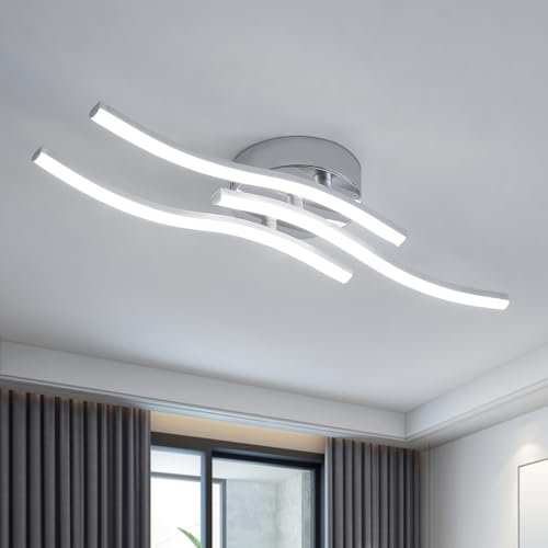 Dorlink Led Deckenleuchte, Deckenlampe Küche, deckenleuchte schlafzimmer, 18W 1620LM Deckenlampe Wohnzimmer, 6500K kaltweiß 3 Led, Geeignet für Schlafzimmer, Esstisch, flurlampe decke, Balkon Ø52CM