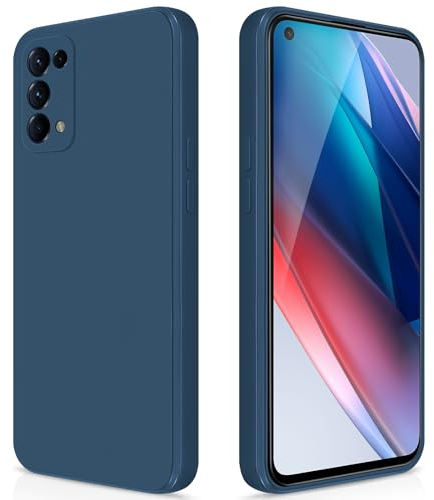 GiiYoon Hülle Kompatibel mit Oppo Find X3 Lite, Hochwertiges Liquid Silicone Case, Rundumschutz Handyhülle, Kratzfestes Weiches Mikrofaserfutter- Blau