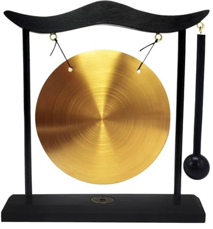 watera Mini-Desktop-Gong-Tisch, Schlaginstrument, Becken, Gongs mit Schlägel für Heimdekoration, Einweihungsgeschenk – Langlebig, Einfach zu Bedienen