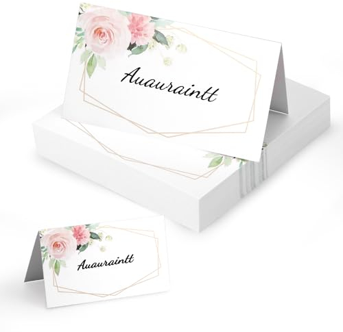 Auauraintt 20 Stück Hochzeit Tischkarten, 20 Stück Tischkarten Geburtstag, Tischkarten Hochzeit, Platzkarten Hochzeit, Namensschilder Hochzeit, Für Hochzeit, Kommunion Geburtstag Festival Party (Rosa)