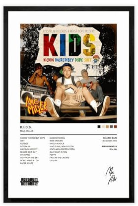 K.I.D.S. Mac Miller – Albumcover-Kunst, Poster, Leinwandposter, Wandkunst, Dekordruck, Bild Gemälde für Wohnzimmer, Schlafzimmer, Dekoration, ungerahmt: 30 x 45 cm