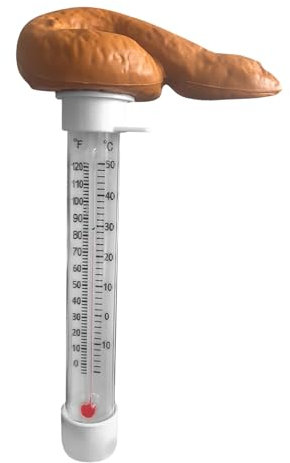 Kacke Schwimmende Pool Thermometer, Poop Shaped Prank Pool Thermometer, Lustiges Kackhaufen Schwimmende Prank Schwimmbadthermometer Für Außen/Innenpools, Leicht Ablesbare Temperatur