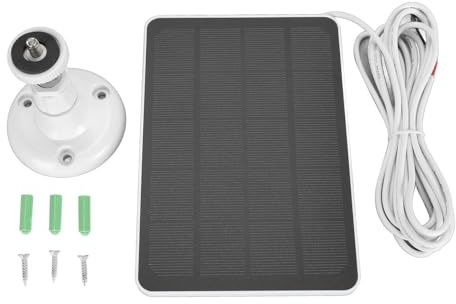 Chargeur de Caméra Solaire, Câble de Charge de 9,8 Pieds 10W, Support Réglable à 360 ° pour Sonnette Vidéo, Chargeur de Panneau Solaire IP66 étanche pour Sonnette Vidéo 2