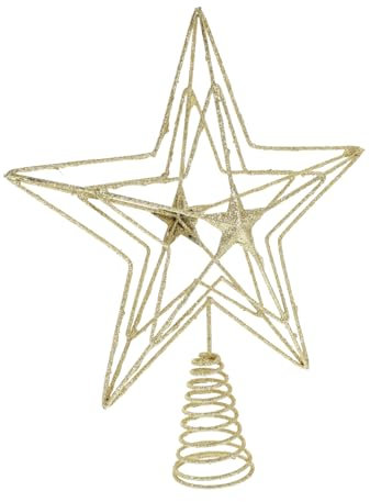 RORPOIR Weihnachtsbaumspitze Stern Weihnachts-Bethlehem-Stern Feiertagsbaum Exquisiter Star-Topper Vintage Weihnachtsschmuck Dekorativer Sternaufsatz Dekoration Für Zu Hause Eisen