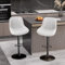 Hawthyhome Barhocker 2er Set, Barstuhl Höhenverstellbar mit Rückenlehne, 360° Drehbar, Kunstleder, für Esszimmer Heimbar Kücheninsel, 2 Hocker, Weiß