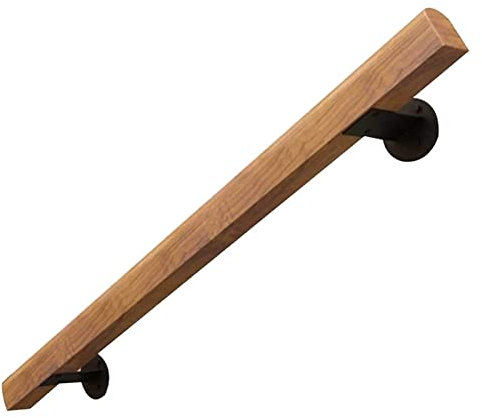 Handlauf aus Holz für Innen- und Außentreppen, Geländer für Innen- und Außentreppen, Geländer mit Wandhalterung, 210 cm