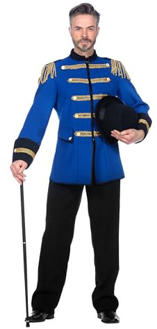 Wilbers&Wilbers 5235 - Elegante chaqueta de circo para hombre, azul, maestro de anillo, domador, disfraz de adulto para carnaval