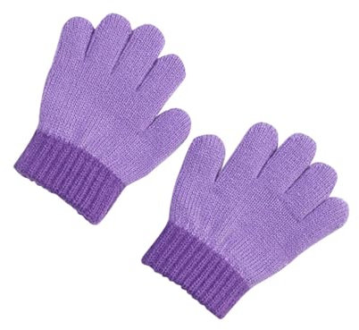Generisch Handschuhe Kinder Baumwollhandschuhe Bequem Fahrradhandschuhe Reithandschuhe Fäustlinge Winterhandschuhe Kinderhandschuhe Fleece Handschuhe Strickhandschuhe Lila, 3 Jahre