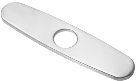 Kozelo Hole Cover Deck Plate Escutcheon-[10 Inch], Sink Cover Plate for Home Sink Faucet, Stainless Steel, Oval, Brushed Silver