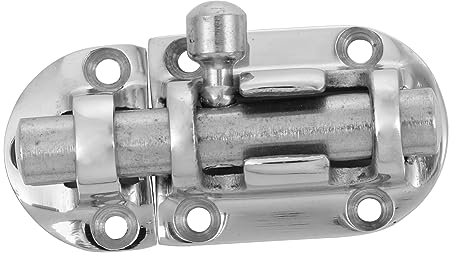 Uonlytech Door Latch Door Lock Bolts Hinges Gate Flip Chains Marine Inspection Hatch Inside Window Latch Boat Sliding Lock Latch Barrel Bolt Silver