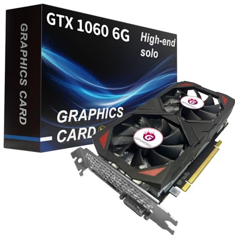 GPVHOSO GTX 1060 6GB Graphics Card GDDR5 192Bit 4K VR Ready Video Cards with Dual Cooling Fans, Support Direct X12 PCIe3.0 * 16 HDMI DVI DP, High Performance for Gaming and Creative Work